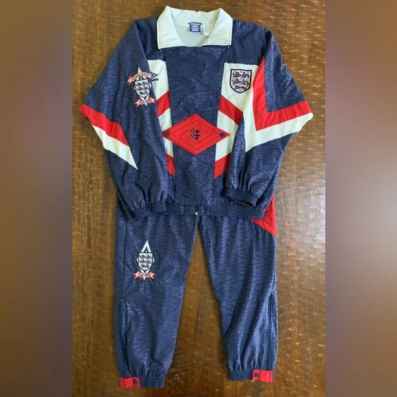 VTG UMBRO Men’s Size XL England 🏴󠁧󠁢󠁥󠁮󠁧󠁿 National Soccer Team 2pc Set